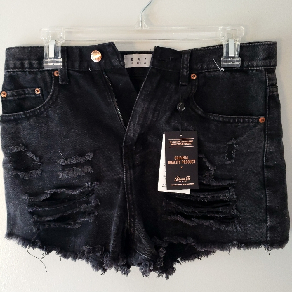 Black Denim Shorts NWT